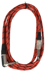 Guitar Lead 6M Braided Straight to Right Angle 1/4